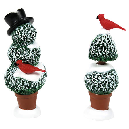 General Village Tree Accessories Cardinal Topiaries Set Of 2 - No Box