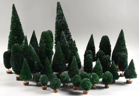 General Village Tree Accessories Sisal Topiary Garden-Set Of 35 - Boxed