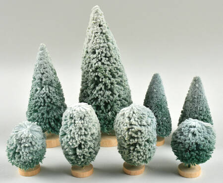 General Village Tree Accessories Frosted Topiary Village Garden - Boxed