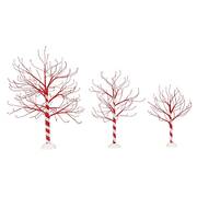 General Village Tree Accessories Peppermint Twist Trees Set Of 3 - Boxed