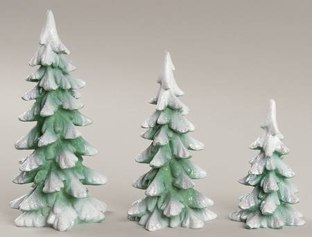 General Village Tree Accessories Wintergreen Pines-Set Of 3 - Boxed
