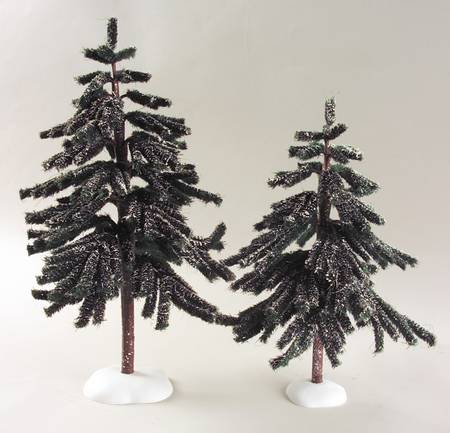 General Village Tree Accessories Frosted Hemlock Trees - No Box