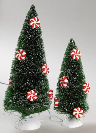 General Village Tree Accessories Lighted Peppermint Trees-Set Of 2 - Boxed by Department 56