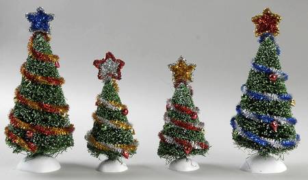 General Village Tree Accessories Tinsel Trees-Set Of 4 - No Box by Department 56