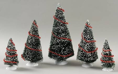 General Village Tree Accessories Set Of 5 Trees-Promo Set 2008 - Boxed by Department 56
