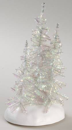 General Village Tree Accessories Lit Tinsel Trees - White - No Box by Department 56