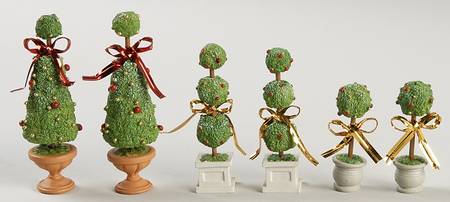 General Village Tree Accessories Elegant Christmas Topiaries-Set Of 6 - No Box by Department 56