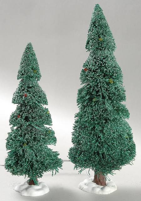 General Village Tree Accessories Twisty Glitter Pines - No Box