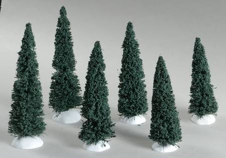 General Village Tree Accessories Heartland Spruce Trees S/6 - Boxed