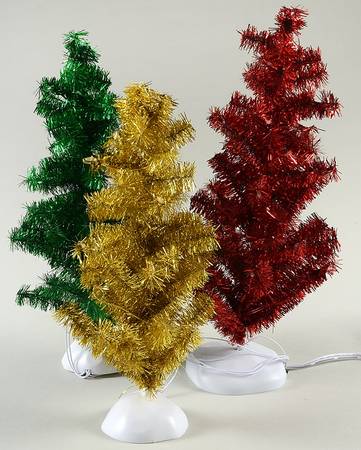 General Village Tree Accessories Magical Tinsel Trees, Set Of 3 - Boxed