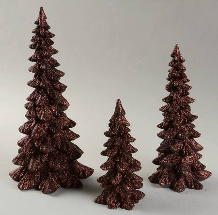 General Village Tree Accessories Brown Holiday Trees, Set Of 3 - No Box