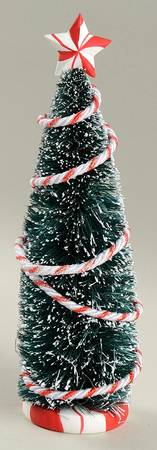 General Village Tree Accessories Peppermint Tinsel Tree - No Box