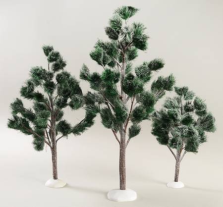General Village Tree Accessories Jack Pines-Set Of 3 - Boxed