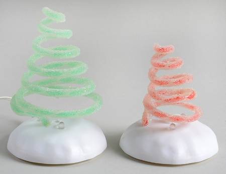 General Village Tree Accessories Lit Spiral Trees-Set Of 2 - Boxed