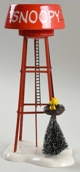 Peanuts Christmas Village Snoopy Water Tower - Boxed