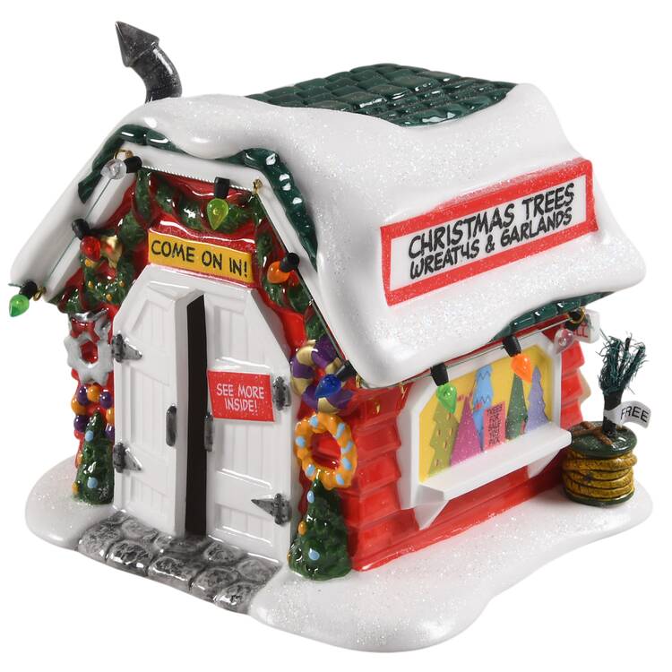Peanuts Christmas Village Holiday Tree Lot - No Box
