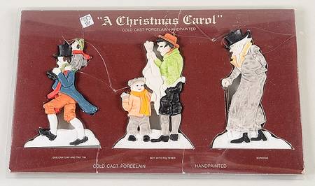 A Christmas Carol Cratchit, Boy With Goose, Scrooge - With Box