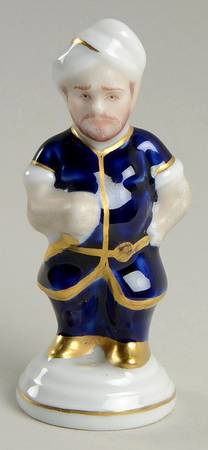 Royal Dux Chess Set Pawn-Blue - Pawn-Black Chess Piece