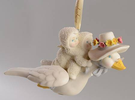 Snowbabies Guest Collection Ornaments Let's Fly Mother Goose - Boxed