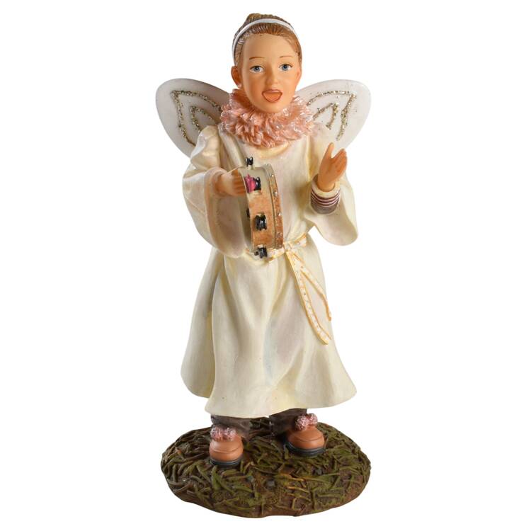 Mama Says Nativity Tambourine Angel - Boxed