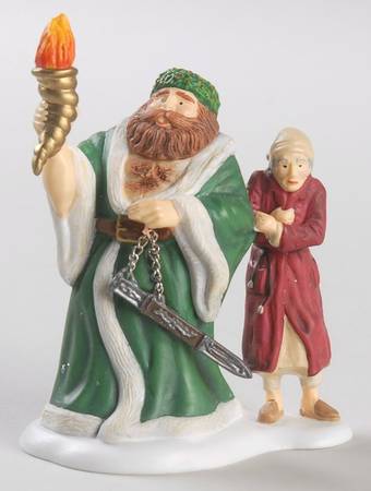 A Christmas Carol-Dickens' Village Ghost Of Christmas Present Visits Scroog - Boxed