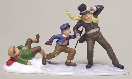 A Christmas Carol-Dickens' Village Sliding Down Cornhill With Bob Cratchit - Boxed