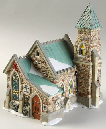 A Christmas Carol-Dickens' Village The Church At Cornhill - With Box