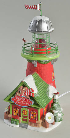 Rudolph the Red-Nosed Reindeer Village Rudolph's Blinking Beacon - Boxed