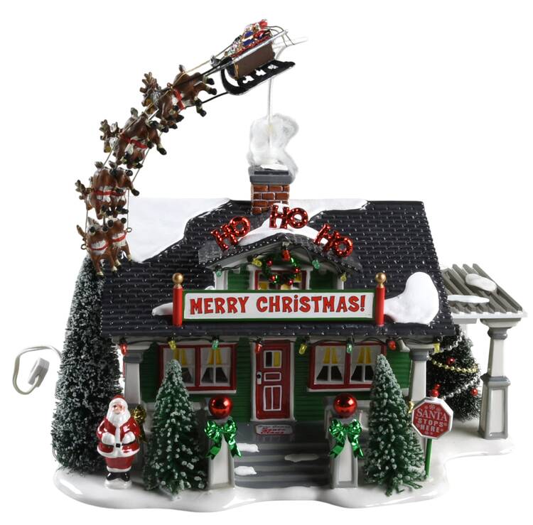 Christmas Lane-Snow Village Santa Claus House - Boxed