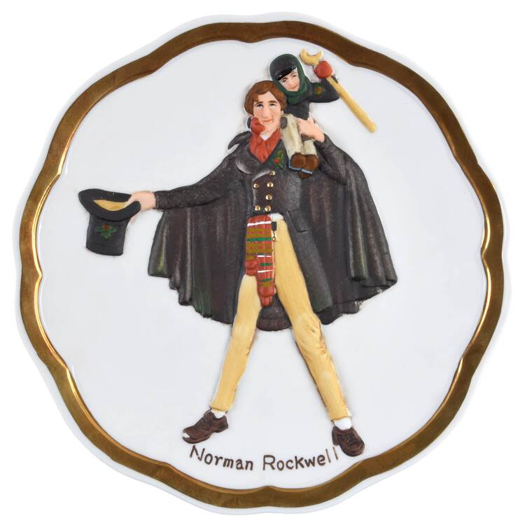 Norman Rockwell Christmas Plate Tiny Tim - Boxed