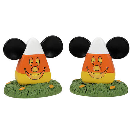 Mickey's Pumpkintown Village Candy Corn Topiaries Set Of 2 - Boxed