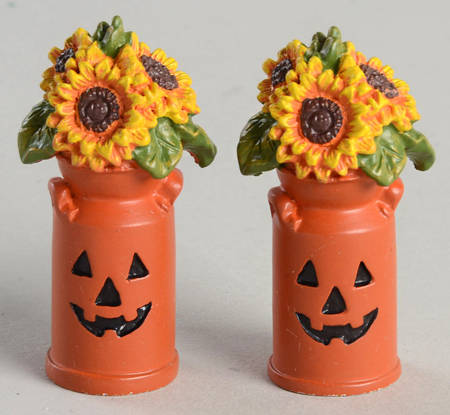 Snow Village Halloween Harvest Pumpkins Milk Cans - Boxed