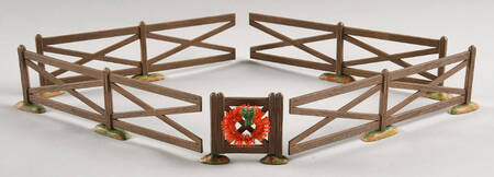 Harvest Collection Accessories Brown Crossbuck Fence Set Of 5 - Boxed