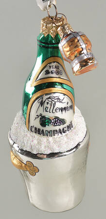 Bring the Party Home Champagne Bottle Ornament-Blown Glass - No Box