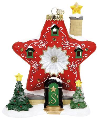 Tiny Ornament Lane - North Pole Sparkle Star House - Boxed