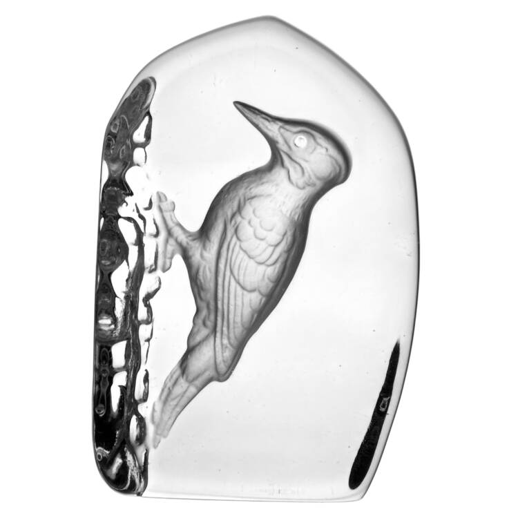 Bird Crystal Paperweight Woodpecker - No Box