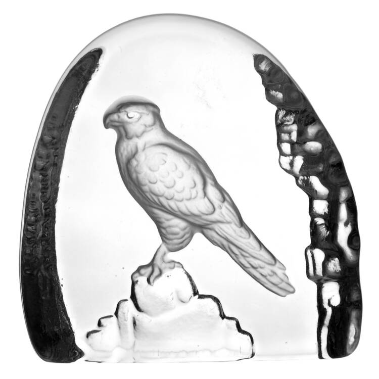 Bird Crystal Paperweight Hawk - No Box