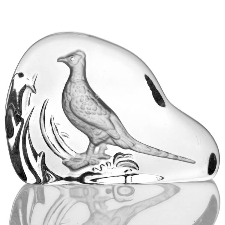 Bird Crystal Paperweight Pheasant - No Box