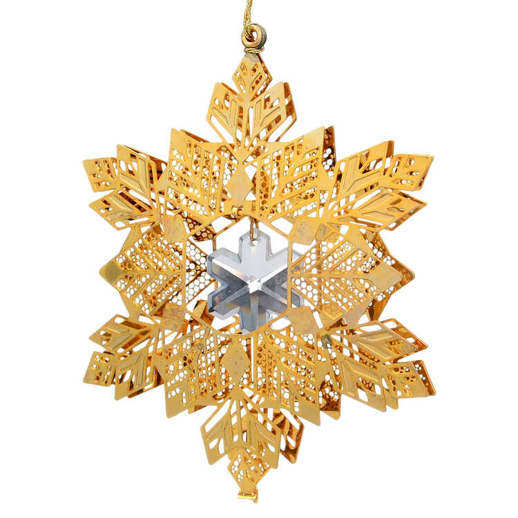 Gold-And-Crystal Ornaments Snowflake - No Box