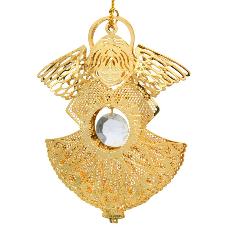 Gold-And-Crystal Ornaments Angel - No Box