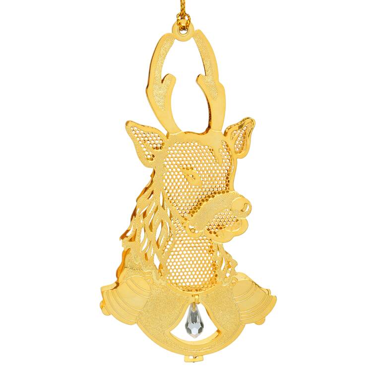 Gold-And-Crystal Ornaments Reindeer - No Box