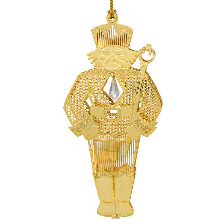 Gold-And-Crystal Ornaments Nutcracker - No Box