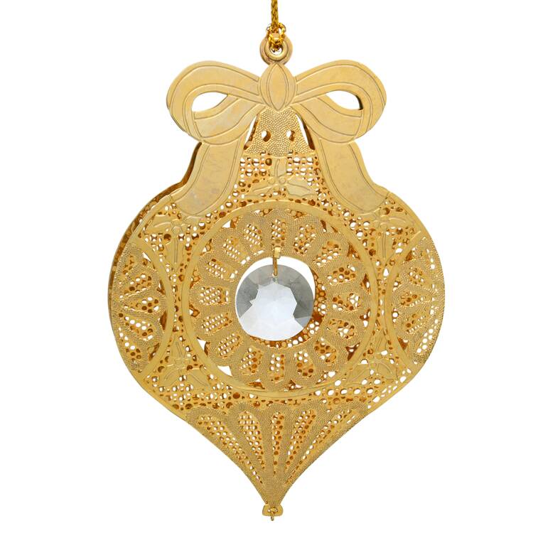 Gold-And-Crystal Ornaments Teardrop Ornament - No Box