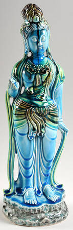 Enesco Figurines & Giftware Oriental Woman -Blue,Green - No Box
