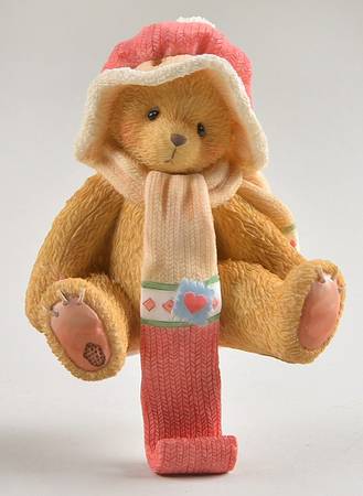 Cherished Teddies Stocking Holder-Girl With Hat And Scarf - With Box