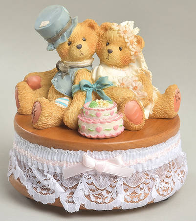 Cherished Teddies Love Bears All Things-Bride & Groom-Musi - Boxed