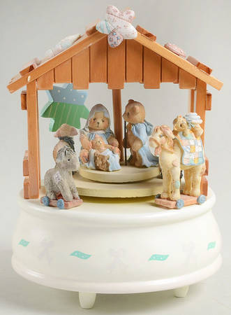 Cherished Teddies Nativity Musical Figurine - With Box Bx849