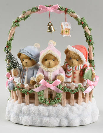Cherished Teddies Cashley, Courtney & Caitlin,, Musical - With Box