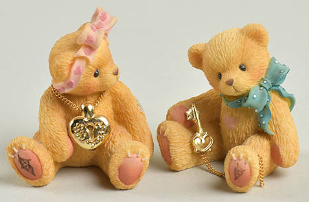 Cherished Teddies You 're The Key To My Heart  Set Of 2 - Nb980, No Box