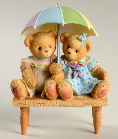 Cherished Teddies Carter And Elsie-We're Friends Rain Or  - No Box